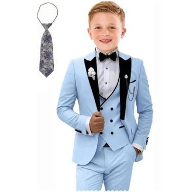 Imagem de Conjunto de ternos formais Tesscy Boys Slim Fit, azul celeste, tamanho