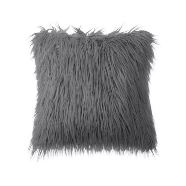 Imagem de Capa de almofada para cabelos longos cinza escuro 45x45 cm - Lightbek 