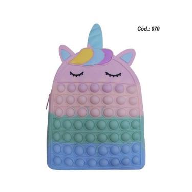 Imagem de Brinquedo antiestresse Pop It Bag para crianças de 22 x 18 cm de silic