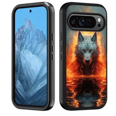 Imagem de FVAENDHIO Capa protetora para Google Pixel 9/Pixel 9 Pro, 3 em 1, híbrida, à prova de choque, à prova de impacto, para Google Pixel 9/9 Pro (2024), Fire Wolf