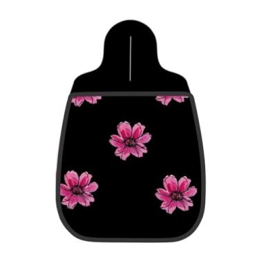 Imagem de Lixeira De Carro Organizador Lixinhocar Flores Rosa Fundo Preto