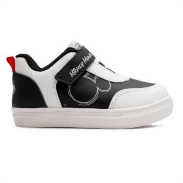 Imagem de Tênis Disney Casual Mickey Infantil, Preto, Branco, 24