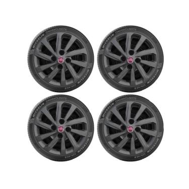 Imagem de 4X Calota Fiat Nova Strada 2021 Aro 14 Grafite 167Ca