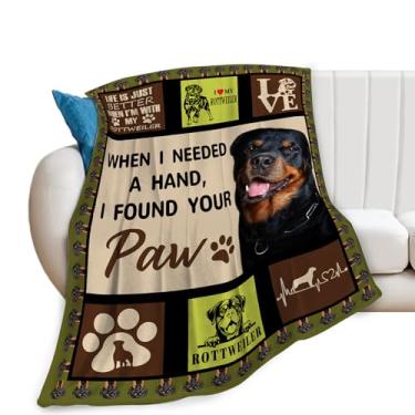 Imagem de Rottweiler Cobertor Rottweiler Presentes Cobertor Super Macio Flanela Fofo Pelúcia Confortável Fuzzy Material de Lã Animais Cobertor Decoração para Amante de Cachorros Mulher Menina Crianças Adultos