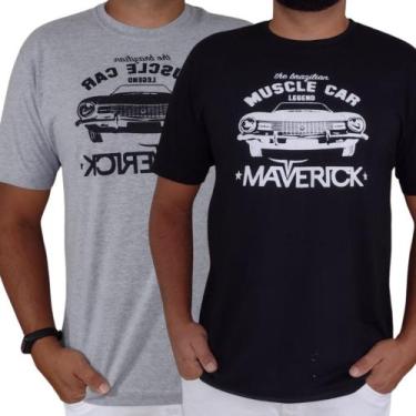 Imagem de Kit 2 Camisetas Carros Clássicos Antigos Maverick - LGAMN, Cinza, Pret
