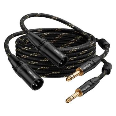 Imagem de Cabo BEZOKABEL XLR macho para 1/4 polegada (6,35 mm) TRS 25 pés, pacot
