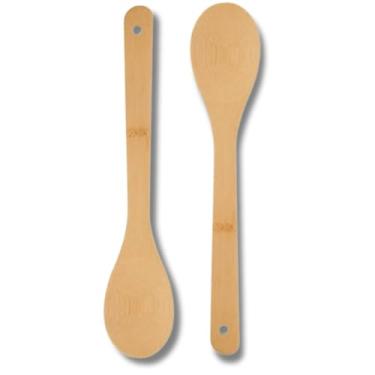 Imagem de Colher de Bambu 29,5cm Multiuso – Utensílio de Cozinha Sustentável Madeira Natural Cabo Longo (2)