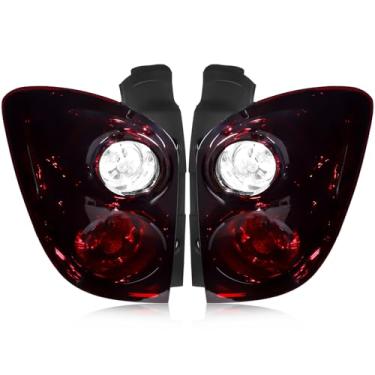 Imagem de LIWEDFG Conjunto de luz traseira compatível com Chevy Equinox 2010 2011 2012 2013 2014 2015 lanternas traseiras tipo halogêneo, substituição de lâmpada traseira de freio estilo OE, par vermelho escuro