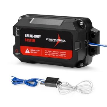 Imagem de FIERYRED Test-Button Trailer Breakaway Kit with LiFePO4 Battery and Charger, Integrated 5AMH Battery Emergency Break-Away Controller, LED Indicator_AB