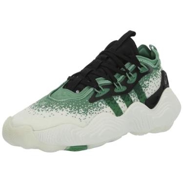 Imagem de adidas Originals Tênis infantil unissex Trae Young 3, Branco/Verde Pré-Amado/Preto, 5.5 Big Kid
