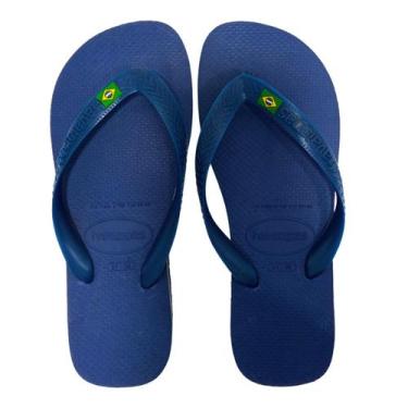 Imagem de Chinelo Unissex Dedo Havaianas Brasil Clássica Tiras Largas Borracha 0