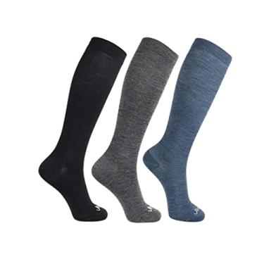 Imagem de JAVIE Meias de compressão graduada 80% lã merino ultramacias 15-20mmHg para mulheres e homens