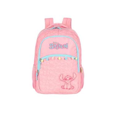 Imagem de Mochila Stitch Costas Meninas Passeio Escolar Kids Disney, Rosa