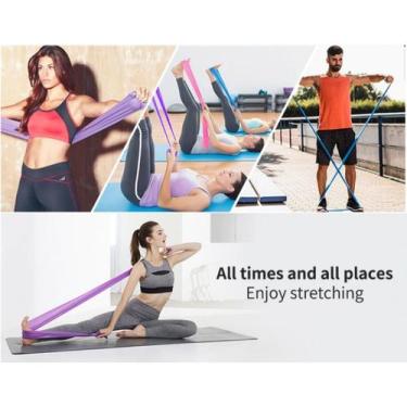 Imagem de Faixa Elástica Para Fisioterapia Yoga Alongamento Pilates - DropJT