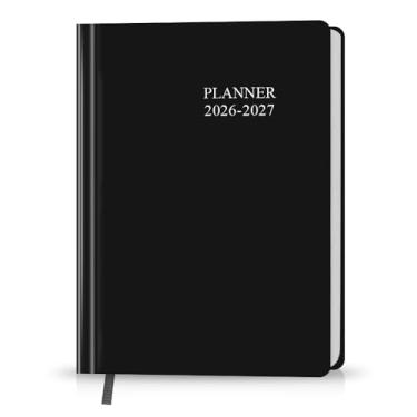 Imagem de Agenda Planner 2026-2027 - 18 meses (26 de janeiro a 27 de junho) 14,7 cm x 21,6 cm, planejadores semanais e mensais 2025-2026 com capa dura, preta