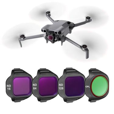 Imagem de STARTRC Conjunto de filtros ND/CPL para acessórios DJI Mini 5 Pro, pacote com 4 filtros ND8/32/128/CPL Mini 5 Pro filtros de lente de drone, vidro óptico HD multi-revestido