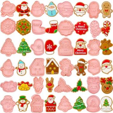 Imagem de Tayuvira 24 peças de calendário do advento 2025 - cortadores de carimbos de biscoito de Natal, ferramentas para assar biscoitos, cortadores de biscoito de gengibre, gravação de Natal, Papai Noel, alce