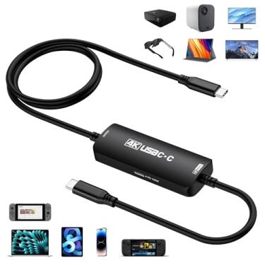 Imagem de Guermok Cabo Dock de TV para Switch 2, adaptador de vídeo USB-C para USB-C de 2 metros com carregamento PD 100W, compatível com óculos AR, monitores portáteis, monitores USB-C e monitor de estúdio