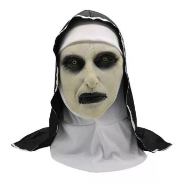 Imagem de Máscara Terror Haloween A Freira Latex Com Véu Boca Fechada