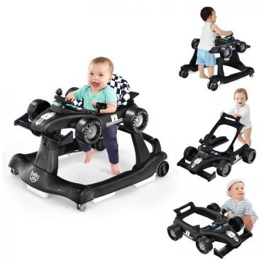 Imagem de Andador Infantil Interativo 4 em 1 com Sons, Luzes e Atividades, Baby Joy, Preto