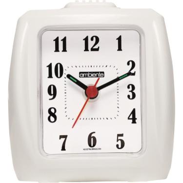 Imagem de Despertador Quartz Ambiente Ref: 1600-021 Branco Retangular