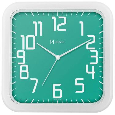 Imagem de Relógio De Parede Herweg Quadrado Menta 6667-283