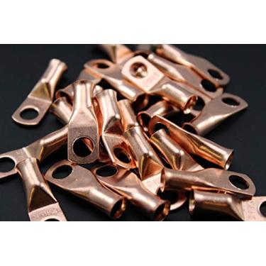 Imagem de Conector de terminal de bateria de pino de 6 calibres de cobre 1/4 anel 25 peças AWG GA CUR614