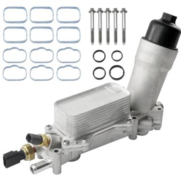 Imagem de 926-959 Caixa de filtro de óleo de alumínio para refrigerador de óleo do motor para Jeep Wrangler Grand Cherokee Dodge Challenger 2011-2016 Carregador Journey Caravan Durango Chrysler 200 300 Town