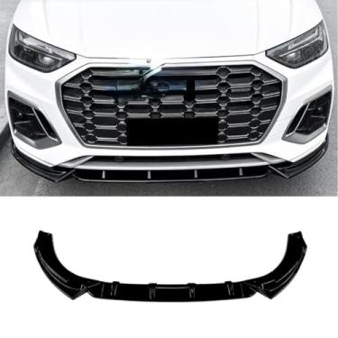 Imagem de Peça de modificação do difusor de lábio do spoiler do para-choque dianteiro do carro compatível com Q5 FY Sline 2020-2024 protetor de para-choque acessórios para carro (preto brilhante)