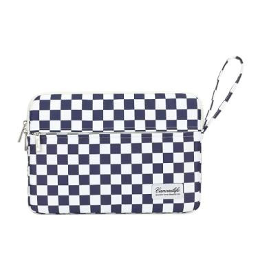 Imagem de Capa para notebook de 15,6 polegadas, à prova d'água e à prova de choque, pode ser usada para cobrir capas de carrinho de compras. O notebook é compatível com Lenovo, ASUS e HP (Deep Blue Checker)