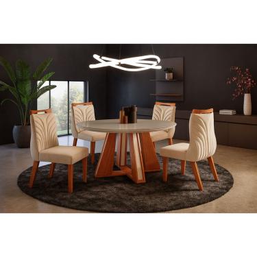 Imagem de Sala de Jantar Redonda Vidro e 4 Cadeiras  - Havana - LJ