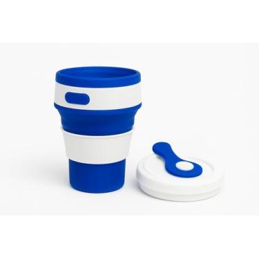 Imagem de Copo Ecológico Dobrável Portátil Reutilizável 350ml - Pop Shope, Azul