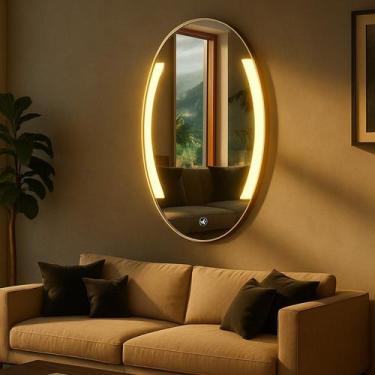 Imagem de Espelho Oval 70x50cm Touch Led 3000k Avalon Reduna