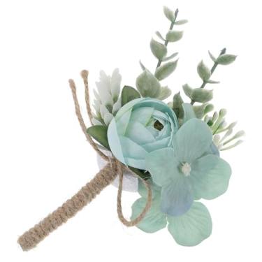 Imagem de Corpete de noiva de casamento e dama de honra Boutonniere elegante acessórios de festa de casamento com alfinetes, decorações florais de noiva e dama de honra