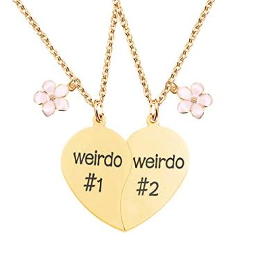 Imagem de Colar para 2 - Colar de coração combinando com pingente de melhores amigos, conjunto de 2 presentes de aniversário, One Size, Aço inoxidável, Sem Pedra Preciosa