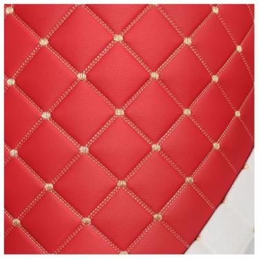 Imagem de Revestimento de espuma de vinil de couro sintético acolchoado de PVC - automotivo, forro de cabeça, estofamento de móveis, projetos DIY, decoração de casa, almofada de linho, tecido de lona (vermelho