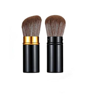 Imagem de Pincéis de maquiagem retráteis, conjunto de 2 pincéis de blush, portáteis, com parte superior plana e angular para creme líquido, cosméticos, viagens, LCC13-01