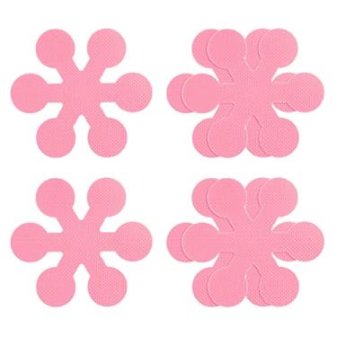 Imagem de 6 peças adesivos antiderrapantes para banheira, chuveiro, piso, 10 cm, antiderrapante, fita adesiva, estilo floco de neve, decalques para banheiro, cozinha, banheira, degraus, escadas, rosa