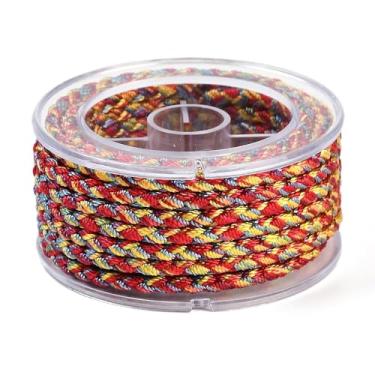 Imagem de 1 rolo de fio de nylon trançado de 12 camadas 5 mm material de fio de nylon redondo colorido cordão trançado para colar faça você mesmo, pulseira, joias, artesanato feito à mão, 2,19 a 3,28 m (2 a 3 m