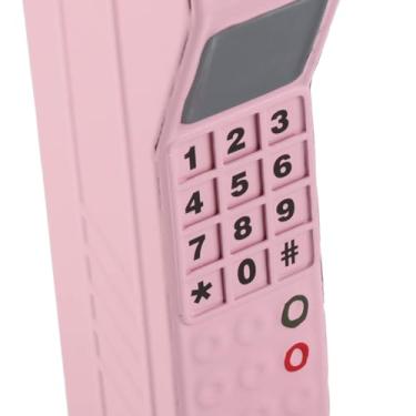 Imagem de Phefop Modelo de Celular retrô, Suporte de Telefone Celular de Tijolo de Ferro Vintage para Decoração de Casa, Ideal para Fotografia e Festas Temáticas Dos Anos 80 e 90, 12,6 X 1,6 X 2,8 pol. (Rosa)