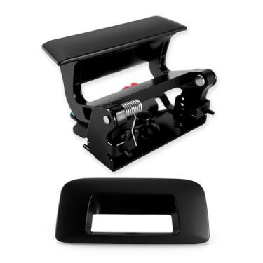 Imagem de Conjunto de trava e moldura da maçaneta traseira para Chevrolet Avalanche Silverado 1500 2500 3500 GMC Sierra 1500 2500 3500 2007-2014 Hummer H3T 2009-2010, substituição da tampa da trava da porta de