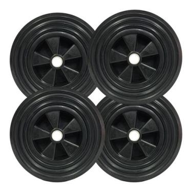 Imagem de Kit 4 Rodas 8 para Container de Lixo Plástico  Reforçadas, Impermeávei