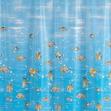 Imagem de Box Banheiro, Cortina Box Poliéster 198cm X 180cm com Ganchos Impermeável - Antimofo, Cortina Banheiro, Resistente(Peixes)