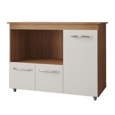 Imagem de Balcão Multiuso Para Cozinha Liza 3 Portas Cor:savana Off White