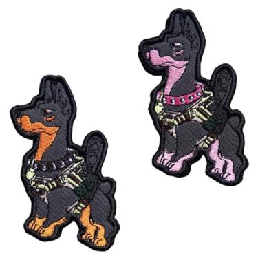 Imagem de 2 Pçs Patch de cão de serviço bordado gancho e laço emblema tático aplique de fixador faça você mesmo acessórios de roupas para cães do exército produtos ao ar livre adesivos para jaqueta, chapéus