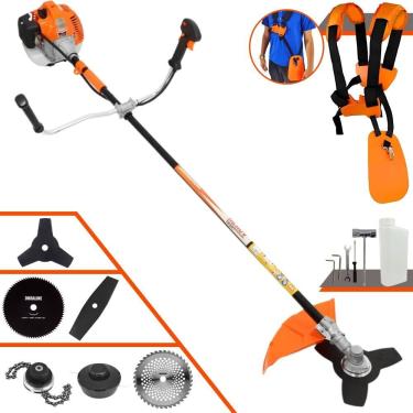Imagem de Roçadeira Profissional Lateral Vulcan Vr520h À Gasolina 52cc 2,5hp + Faca 2 Pontas 330mm + Faca 40 Dentes 255mm + Faca