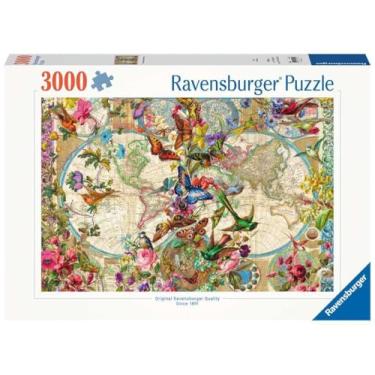 Imagem de Ravensburger Puzzle 17117 Weltkarte mit Schmetterlingen 3000 Teile Puzzle