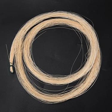 Imagem de XUXHOU Conjunto de Cabelo de de Violino Branco Cru - Cabelo de Garanhão Mongol - Excelentes Propriedades de Aderência Substituição Ideal para Seu Antigo para Acessórios de Violino
