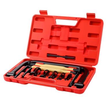 Imagem de YUENPUN Conjunto de compressor de mola de válvula, 12 peças com ferramenta de lapidação de válvula para reparo de motocicletas, quadriciclos, carros e motores pequenos, resolve problemas de válvula