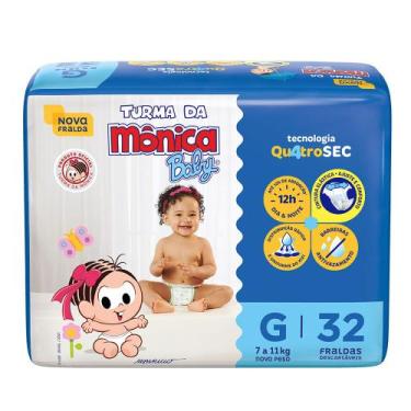 Imagem de Fralda Descartável Turma Da Mônica Econômica G - 32 Unidades